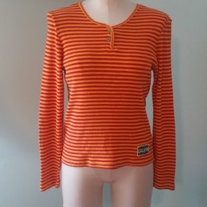 VTG 1980s Calvin Kline CK Jean's Striped Orange